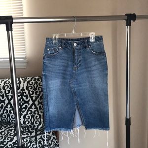 H&M Denim Skirt with Front Slit